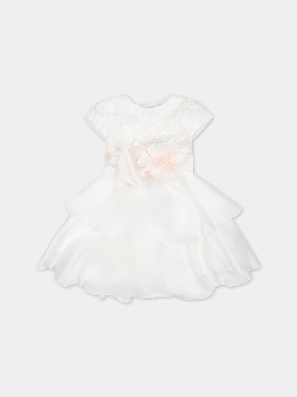 White dress for baby girl with flower